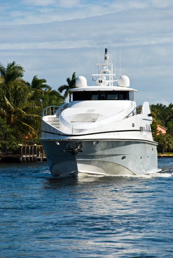 A Modern Sporting , Comfortable Yacht On The Sea