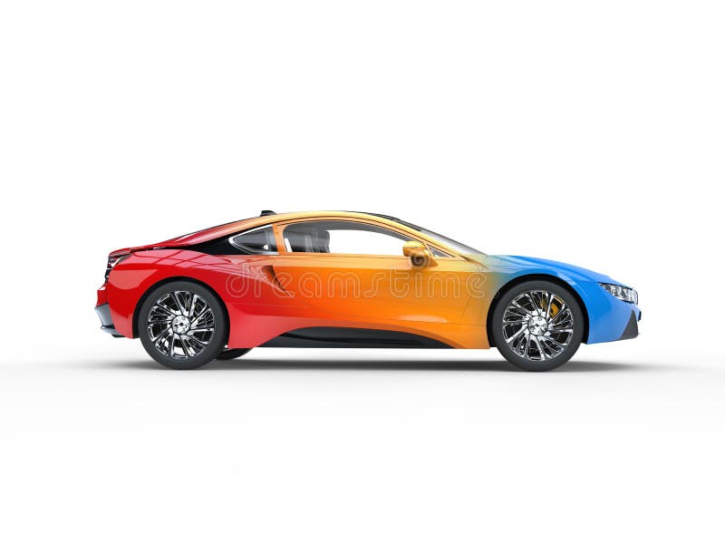 Modern sports car - tricolor variation paint