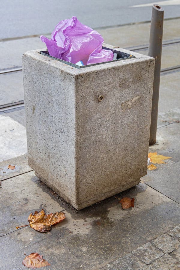 Street Trash Can stock photo. Image of garbage, modern 262831808