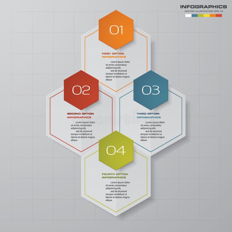 Modern 4 stappenproces Element van het Simple&Editable het abstracte ontwerp royalty-vrije illustratie Modern 4 stappenproces Element van het Simple&Editable het abstracte ontwerp royalty-vrije illustratie