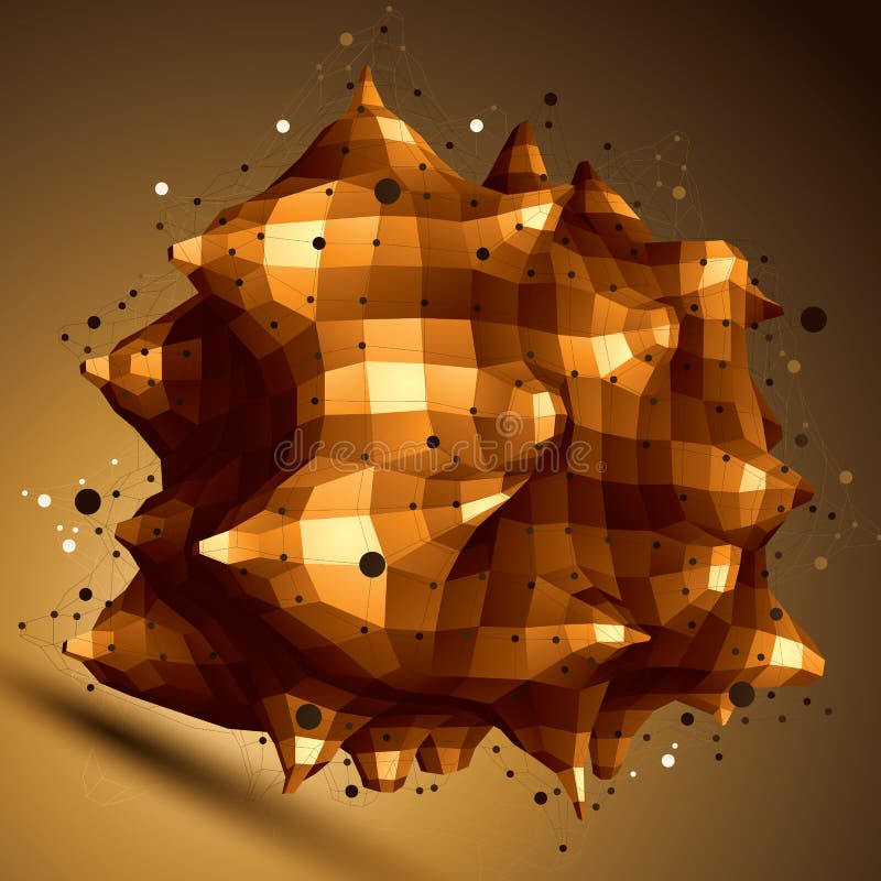 modern stilfull abstrakt konstruktion för ingrepp 3D, guld- fasett royaltyfri illustrationer modern stilfull abstrakt konstruktion för ingrepp 3D, guld- fasett royaltyfri illustrationer