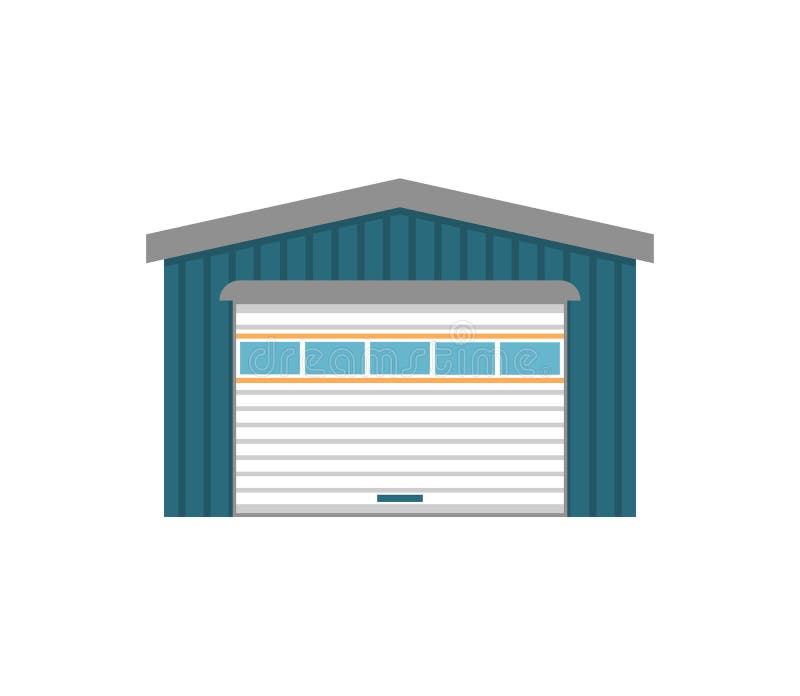 Modern storehouse building facade isolated icon