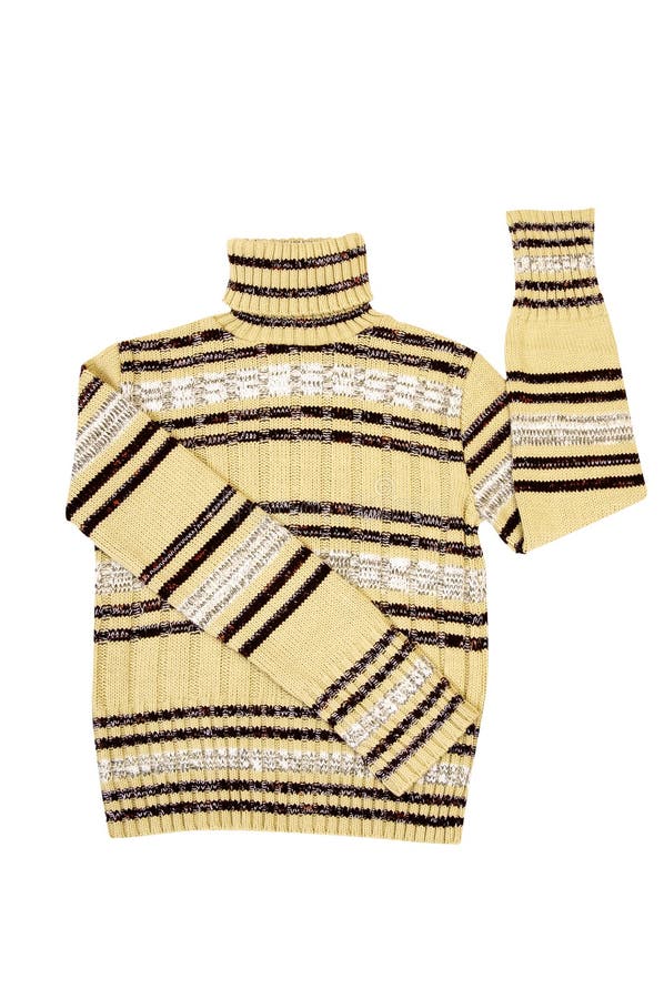Modern striped yellow sweater on a white.