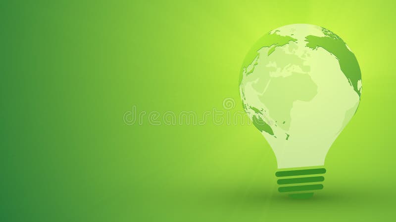 Eco light bulb with rays the world idea concept motion background loop stock illustration