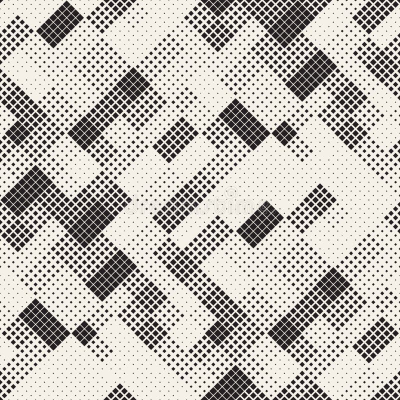 Modern Stylish Halftone Texture. Endless Abstract Background With Random Size Squares. Vector Seamless Chaotic Squares stock illustration