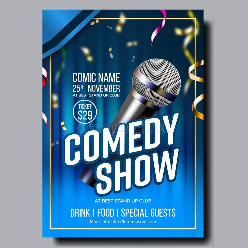 Modern Stylish Poster Flyer of Comedy Show Vector Stock Vector -  Illustration of alphabet, background: 147184958