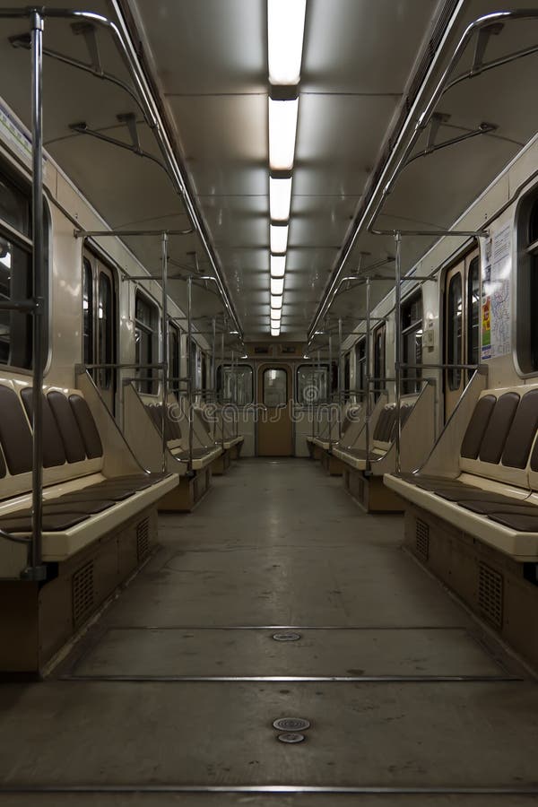 Modern subway traint interior