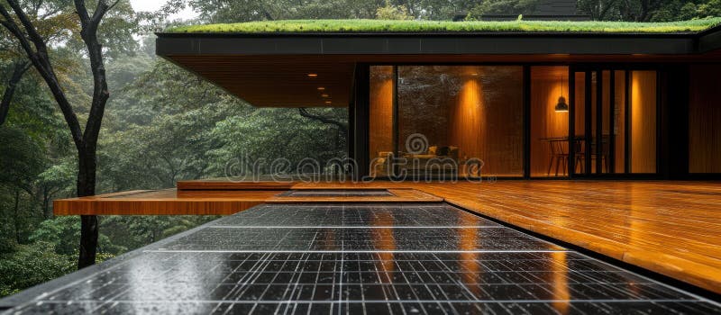 Modern sustainable architecture element showcasing eco-friendly features and innovative design for businesses and public royalty free illustration