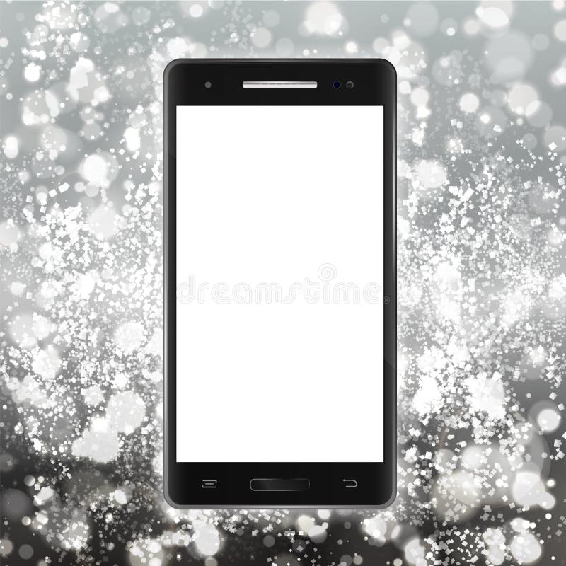 Modern svart smartphone med pekskärmen på ljus bakgrund A vektor illustrationer Modern svart smartphone med pekskärmen på ljus bakgrund A vektor illustrationer