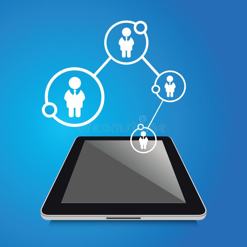 Modern tablet with business icon vector illustration