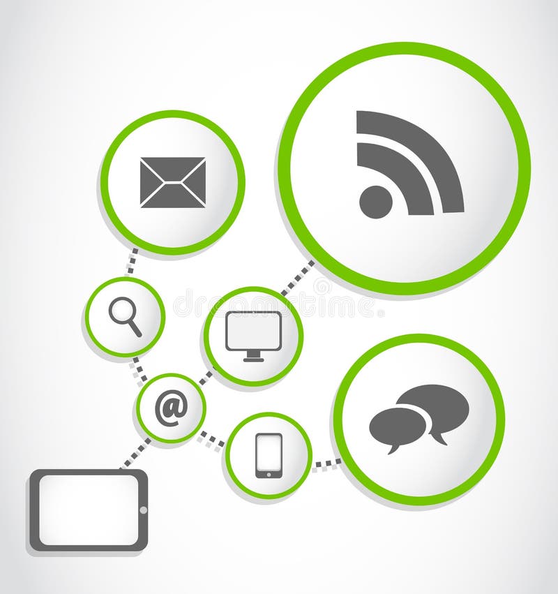 Modern tablet internet process group vector illustration