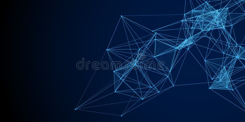 Modern tech banner with a low poly plexus design royalty free illustration