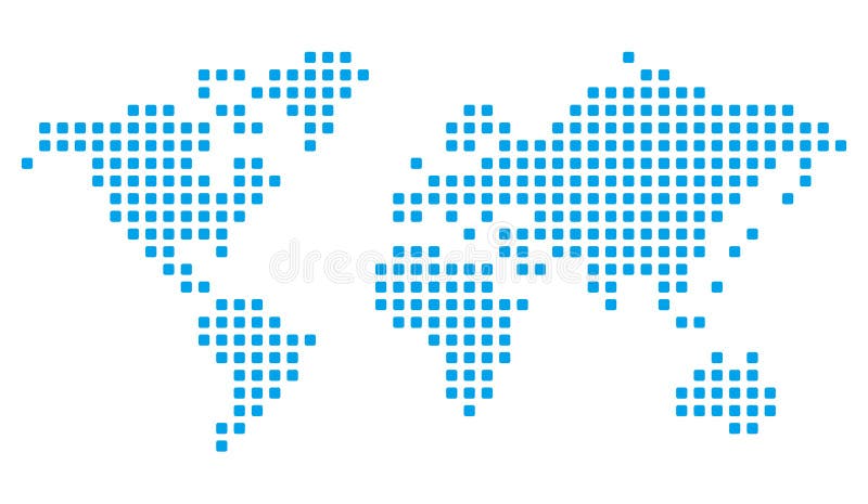 MODERN TECH BLUE WORLD MAP stock illustration