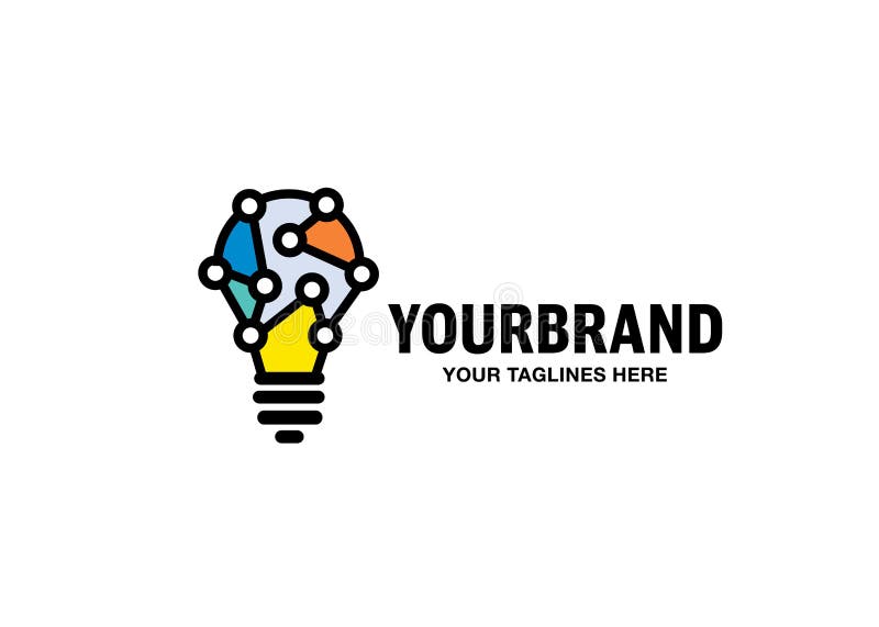 Modern Tech Bulb logo designs vector illustration