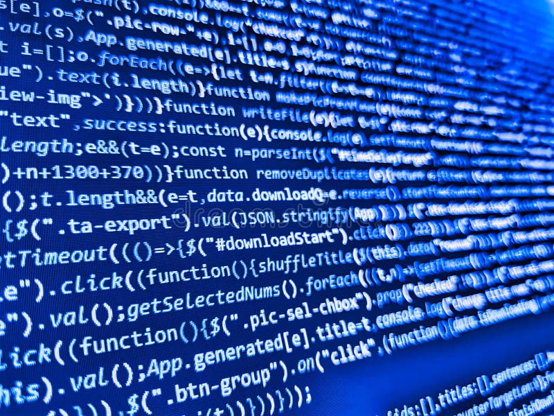 Modern Technology Digital Computer Program Source Code Background. a ...