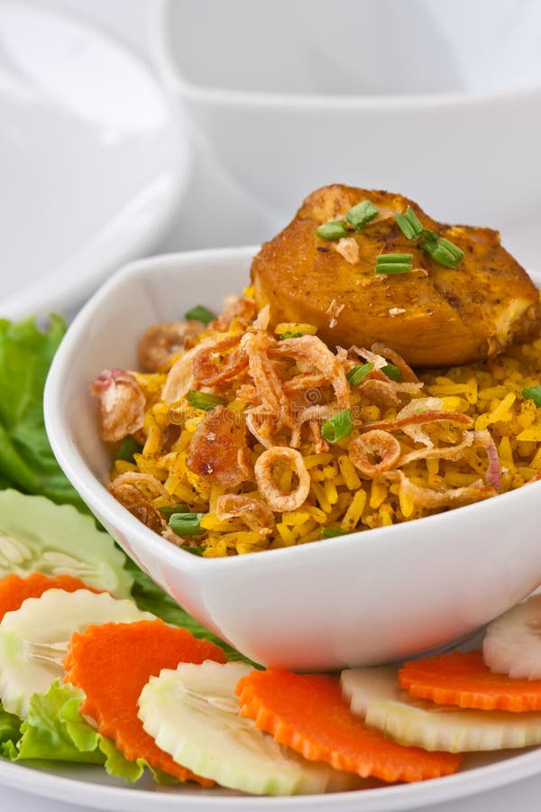 Modern Thai Food, Saffron Rice with Chiken Stock Image Image of cook