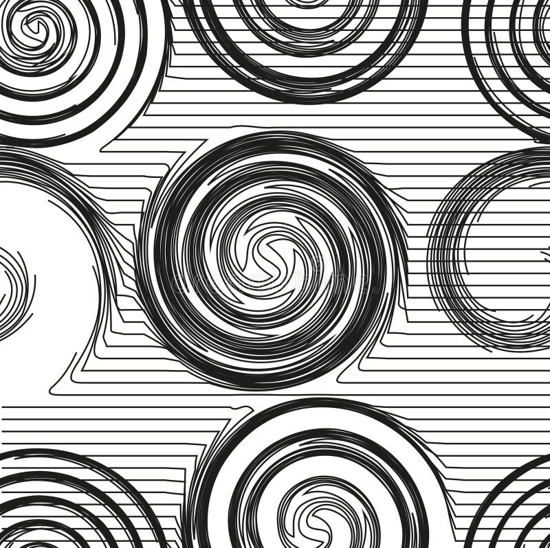 Modern trendy minimal waves seamless pattern. Black lines Repeating texture. Hipster monochrome background. Vector stock illustration