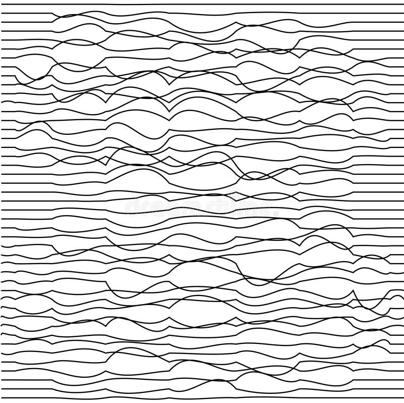 Modern trendy minimal waves seamless pattern. Black lines Repeating texture. Hipster monochrome background. Vector royalty free illustration