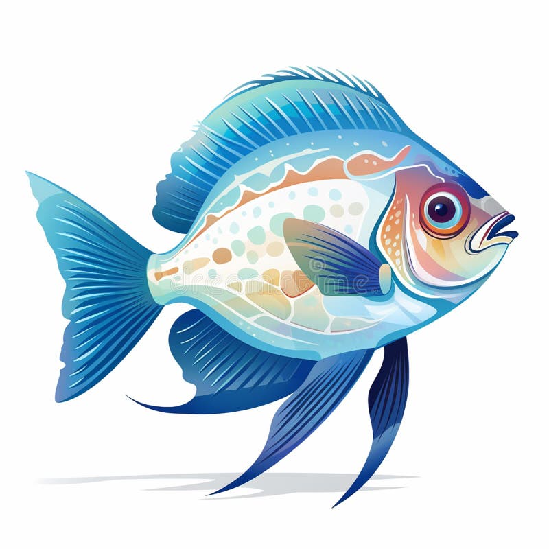 Modern tuna vector white and orange fish steel blue betta purple guppy yellow and blue saltwater fish orange koi fish royalty free illustration