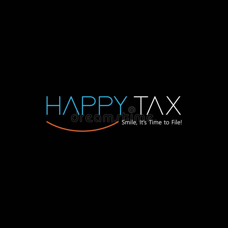 Modern and Unique Happy Tax Logo Design Stock Vector Illustration of