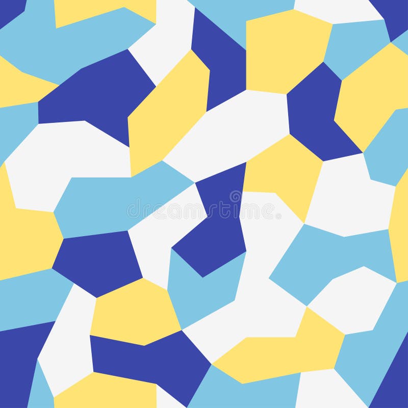 Modern urban camo print for fabric. Colorful polygon pattern, abstract color geometric camouflage background. Seamless mosaic text royalty free illustration
