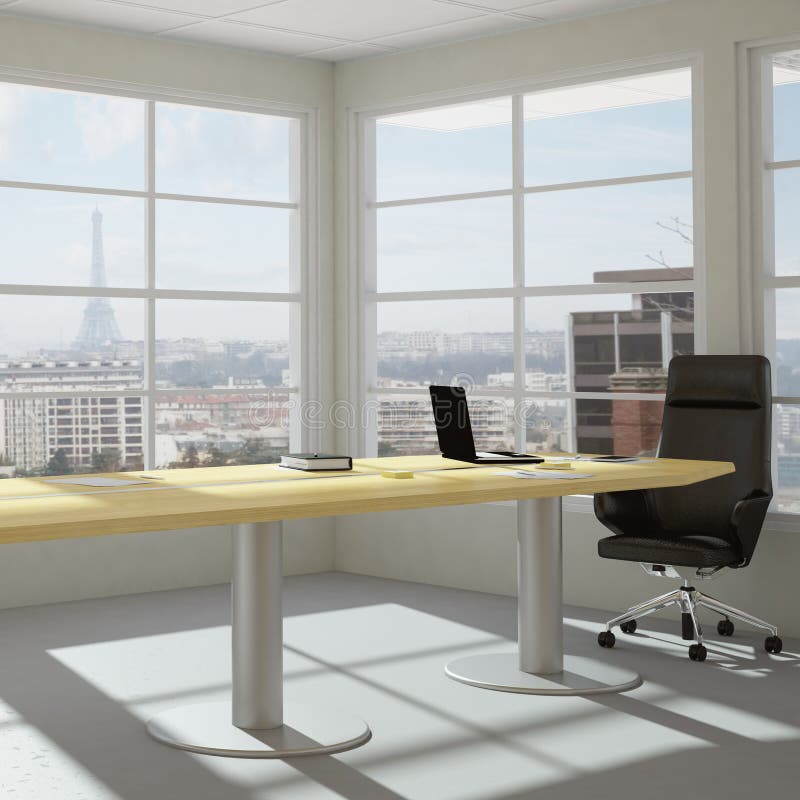 Modern urban office room vector illustration