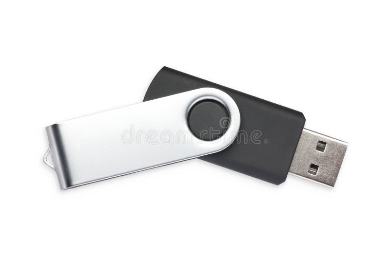Modern Usb Flash Drive Isolated on White, Top View Stock Image Image