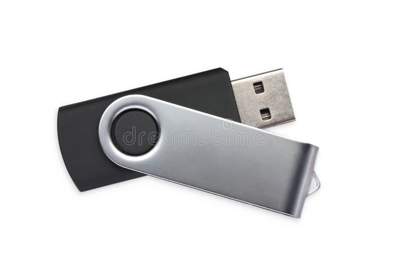 Flash Drive On White Background Stock Photo - Download Image Now