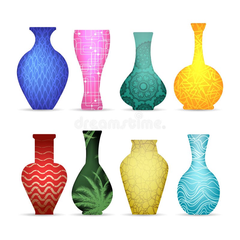 Modern vases collection stock vector. Illustration of amphora 130204523