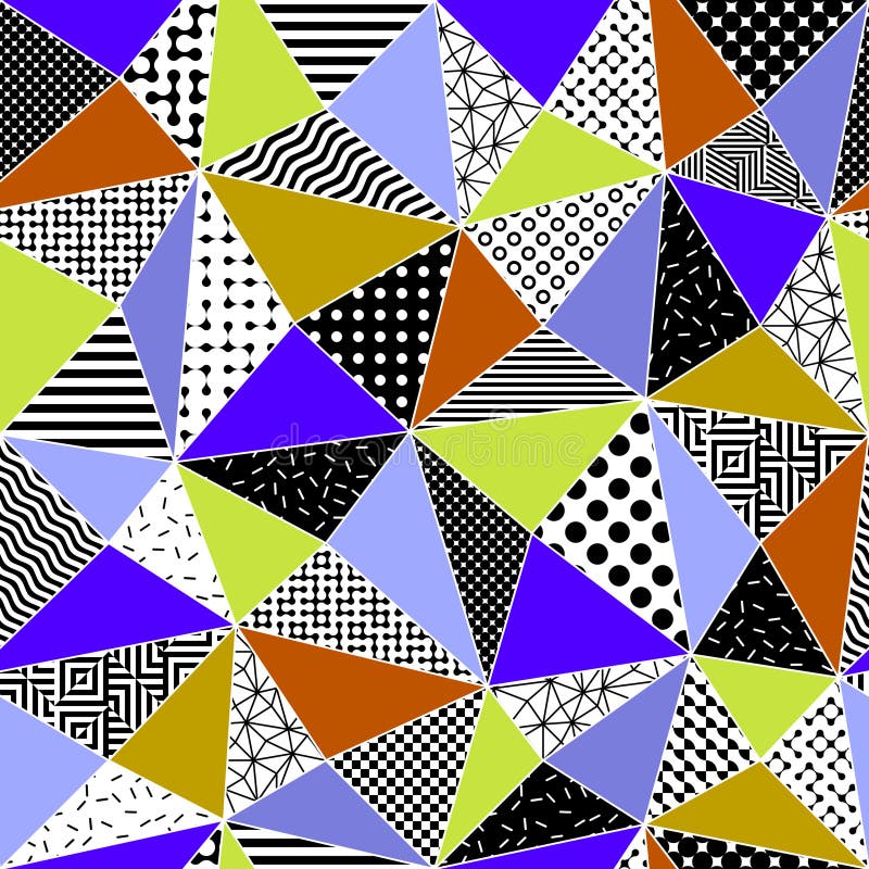 Modern vector abstract geometric seamless pattern, background with stripes stock illustration