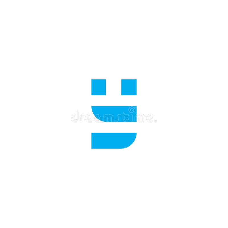 Logo letter b blue blocks cubes Royalty Free Vector Image