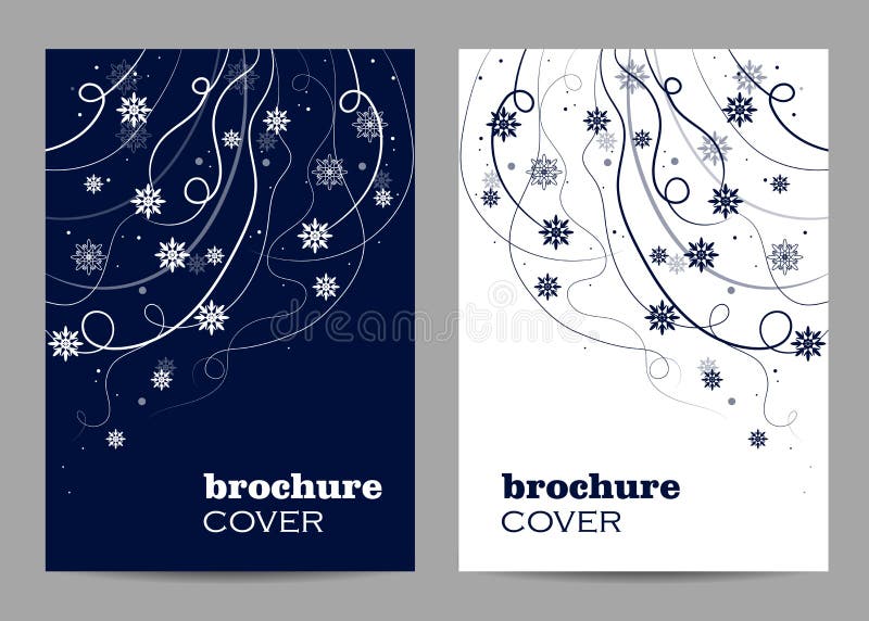 Modern Brochure Cover Design. Beautiful Winter Pattern with Snowflakes Modern Brochure Cover Design. Beautiful Winter Pattern with Snowflakes