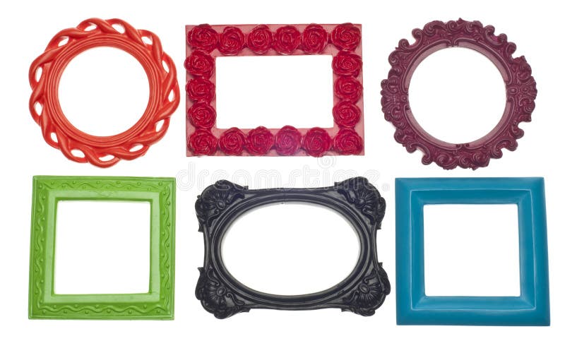 Modern Vibrant Colored Empty Frames stock photography
