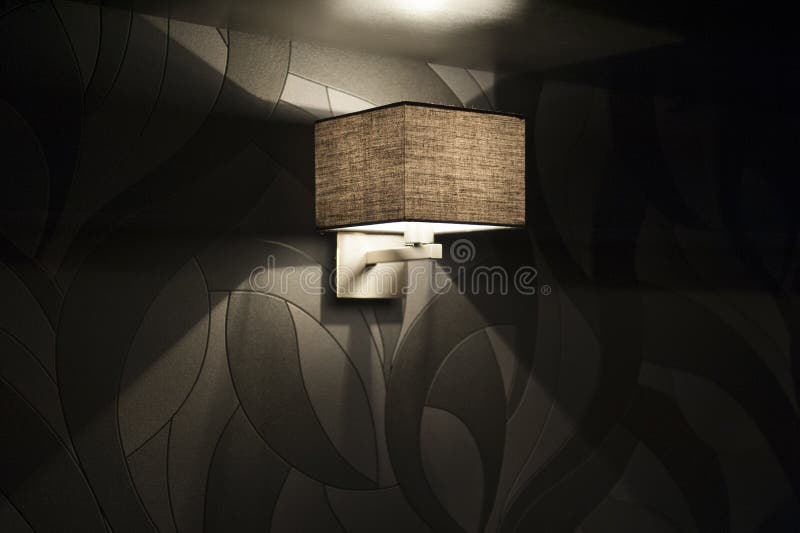 Modern Wall Lamp in the Bedroom Stock Photo Image of decoration