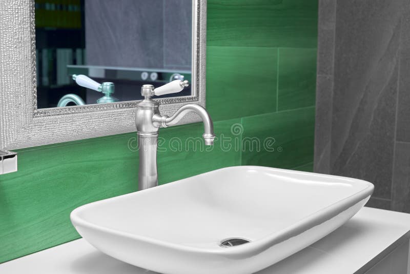 Modern Wash Basin in the Bathroom Stock Photo Image of room, chrome