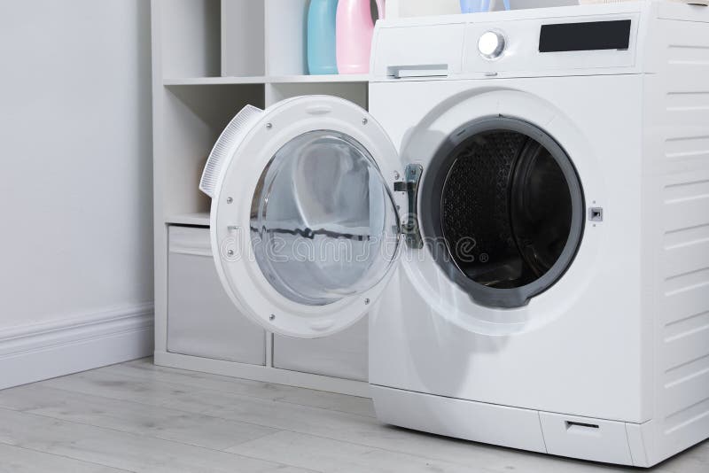 Washing Machine in Light Laundry Room Stock Photo Image of appliance