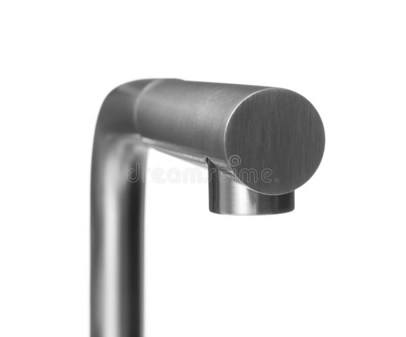 Modern water tap isolated on white, closeup stock images