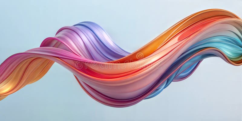 Modern Wavy Shape with a Soft Color Transition, Creating a Serene and Fluid Aesthetic royalty free illustration