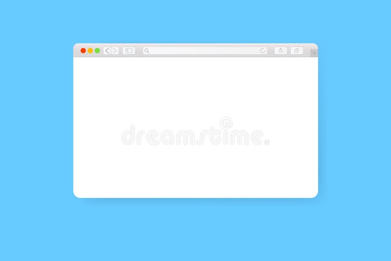 Modern Web Browser Window Design Isolated on Blue Background. Web