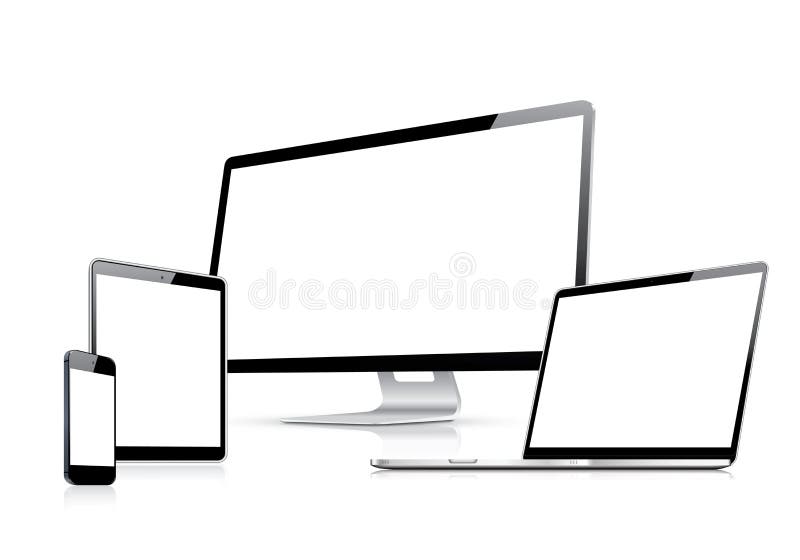 Modern web design vector template with laptop, tab stock illustration Modern web design vector template with laptop, tab stock illustration