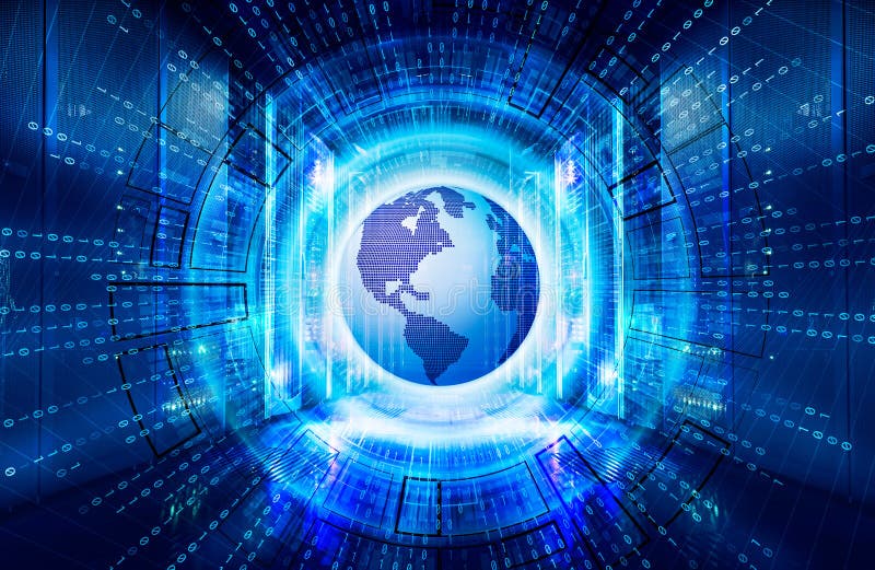 Modern web network and internet telecommunication technology, big data storage and cloud computing computer service stock illustration Modern web network and internet telecommunication technology, big data storage and cloud computing computer service stock illustration