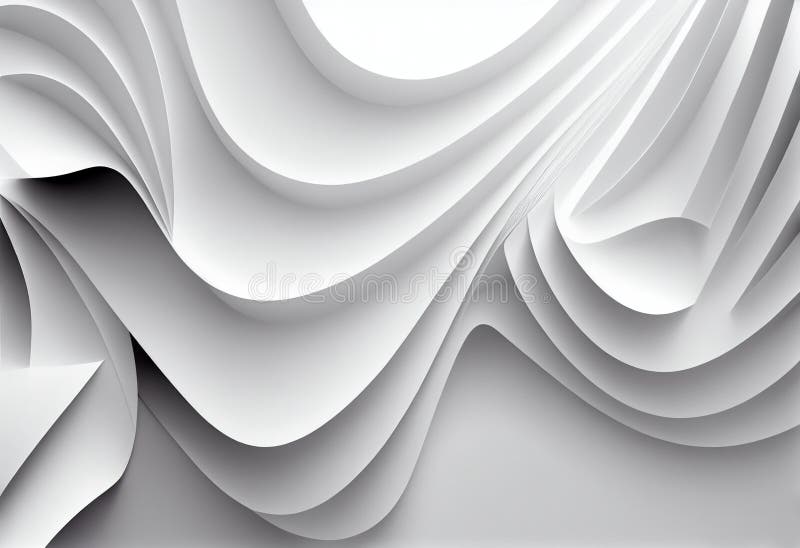 Modern White Abstract Shapes Background. Generate Ai Stock Illustration