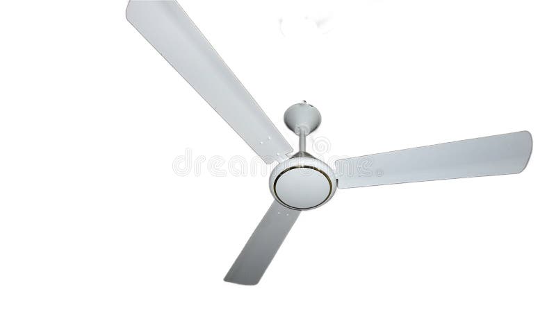 Modern White Ceiling Fan with Three Blades. stock image