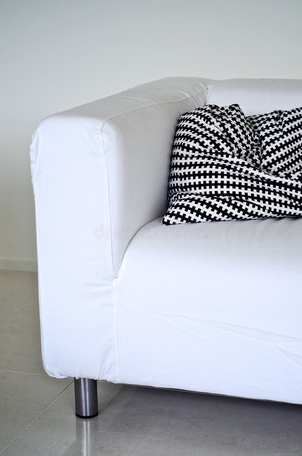 Modern white couch stock photo. Image of floor, light 21794444