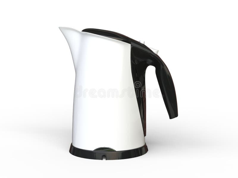 Modern White Kettle Side View Stock Photo Image of pouring, drink