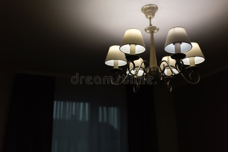 Modern White Lamp on Wall, Stylish Lamp, Wall Lights Stock Photo