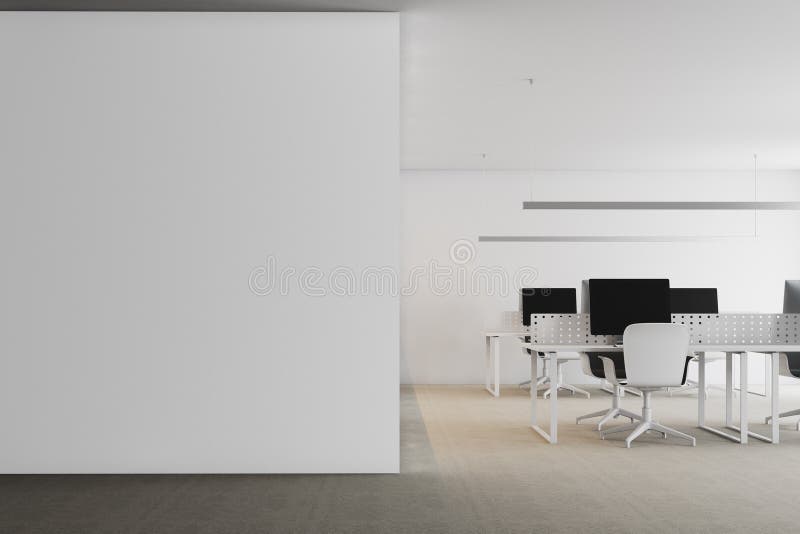 Modern White Office Corner, Wall Stock Illustration - Illustration of  clean, display: 107607732