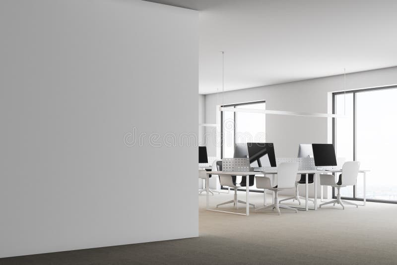 Modern White Office Corner, Wall Side Stock Illustration - Illustration of  interior, display: 108064076