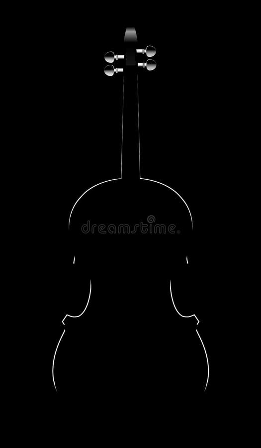 White Silhouette of a Violin on a Black Background Stock Vector -  Illustration of musical, sign: 131613930