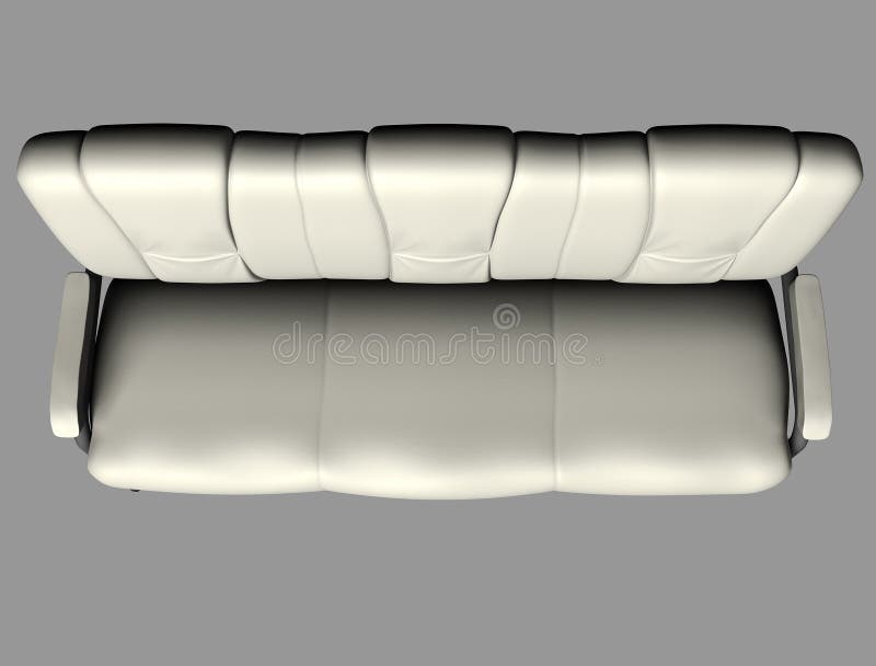 Modern White Suede Couch Isolated on Light Background. Cutout Object ...